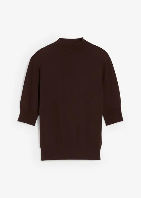 Halvpolo i myk ullmiks, bonprix