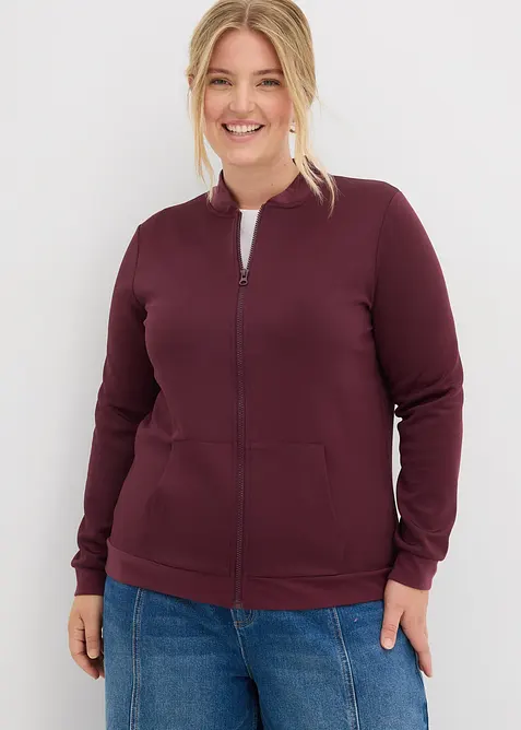Sweatshirt i scuba-materiale med glidel&aring;s, bonprix