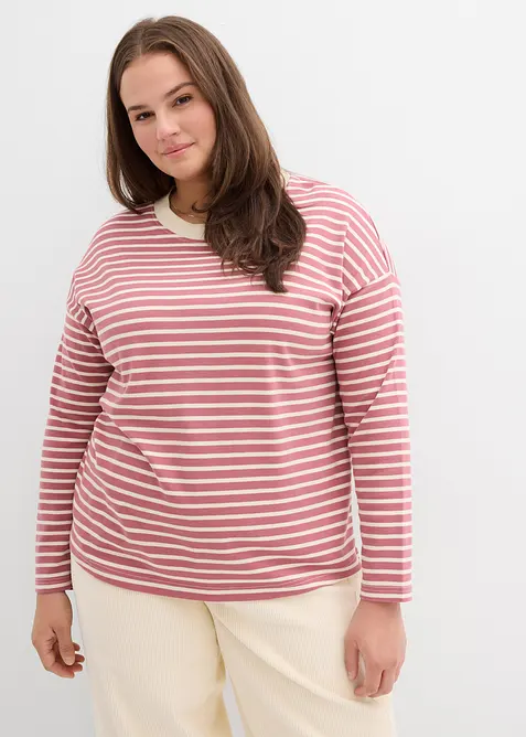 Langermet topp i formstabil bomull, bonprix