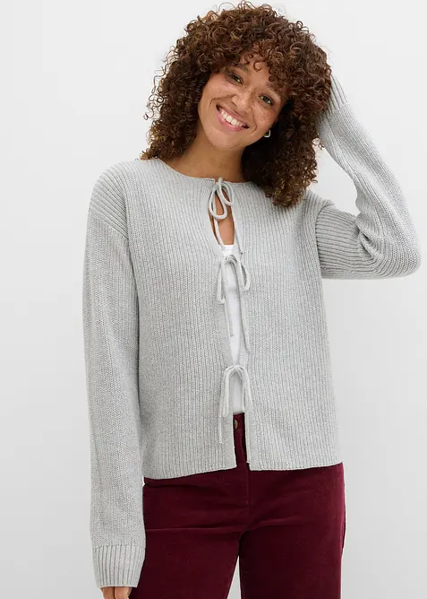 Cardigan med knyting, bonprix