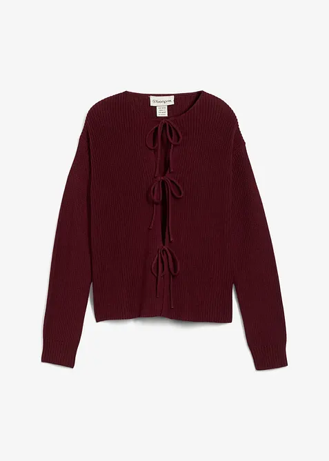Cardigan med knyting, bonprix