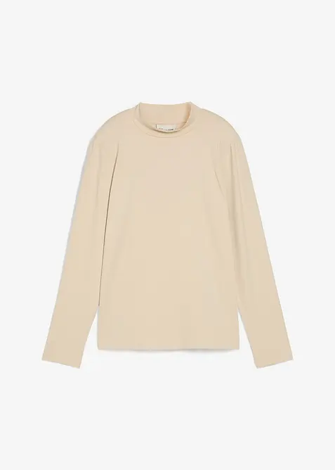 Langermet topp med resirkulert polyamid og ståkrage, bonprix