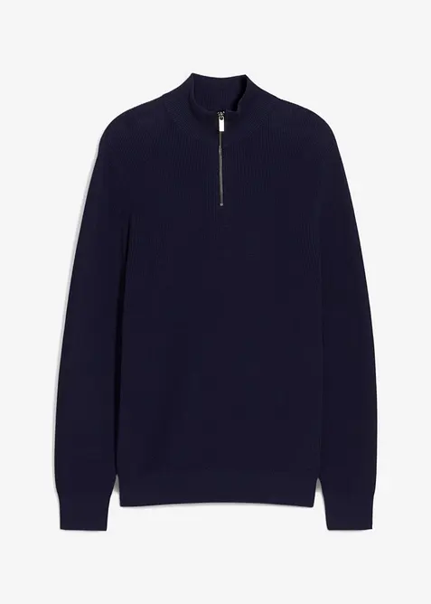 Troyer-genser i 100% bomull, bonprix