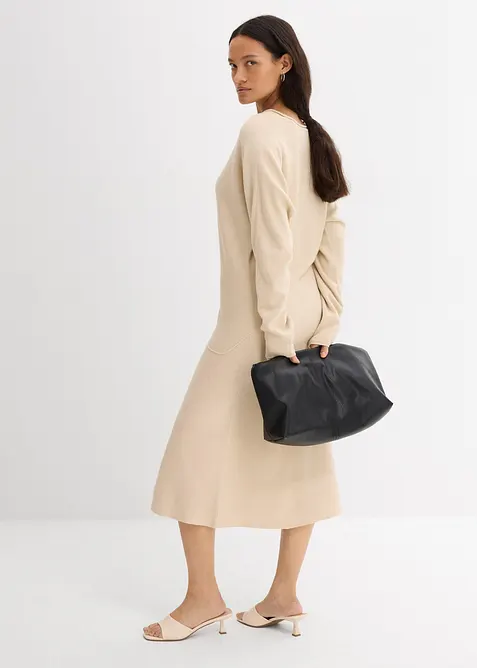 Legglang, strikket kjole i viskosemiks, bonprix