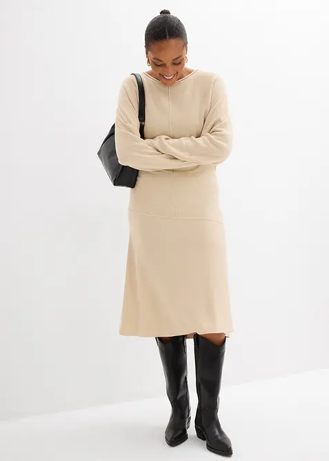 Legglang, strikket kjole i viskosemiks, bonprix