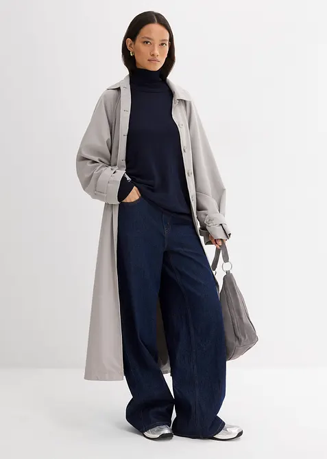 Turtleneck i viskose og lett finstrikk, bonprix