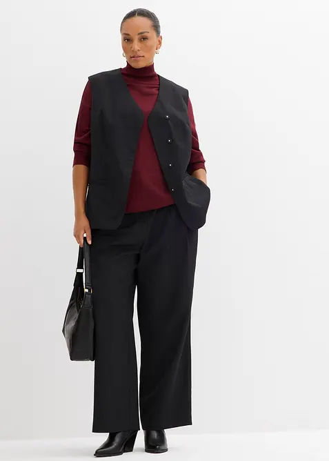 Turtleneck i viskose og lett finstrikk, bonprix