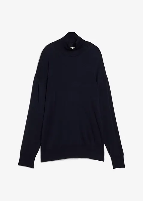 Turtleneck i viskose og lett finstrikk, bonprix