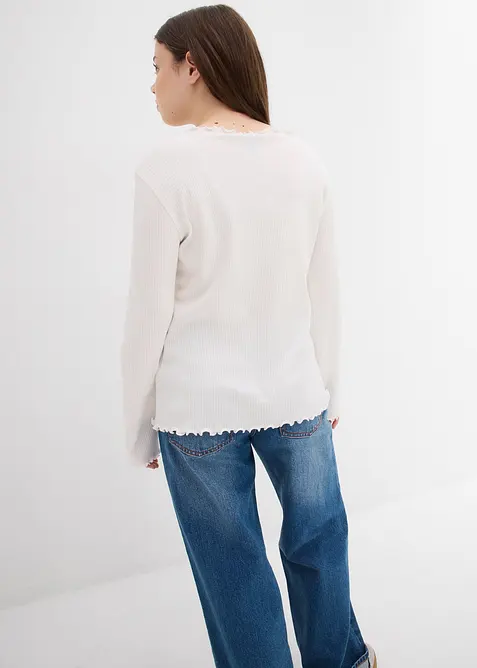 Langermet topp i 100% økologisk bomull, bonprix