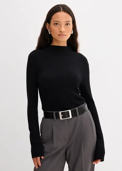 Topp i ribbet viskosemiks, bonprix