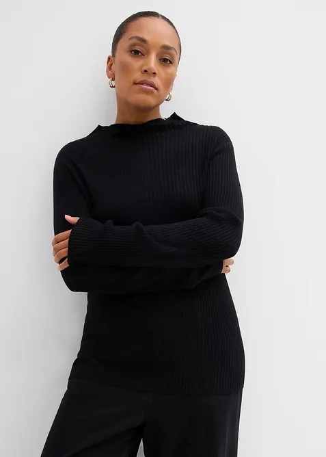 Topp i ribbet viskosemiks, bonprix