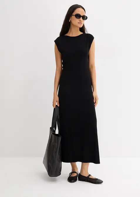 Finstrikket kjole av viskosemiks, bonprix