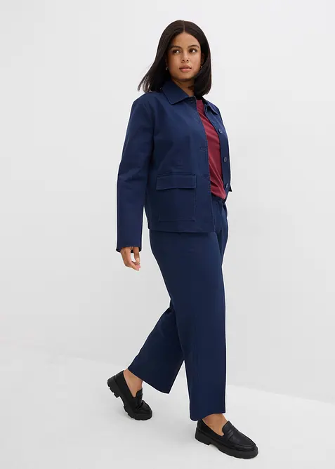 Kort overgangsjakke i bomullsmiks med elastan, bonprix