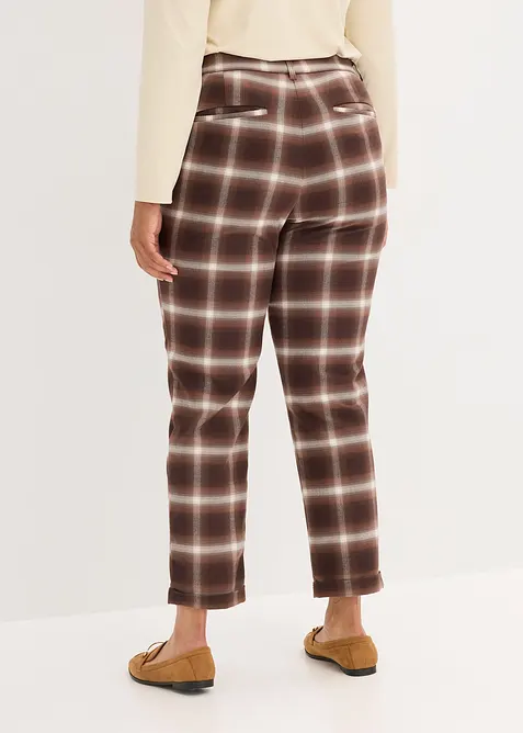 Bukse med rutemønster og oppbrett, bonprix