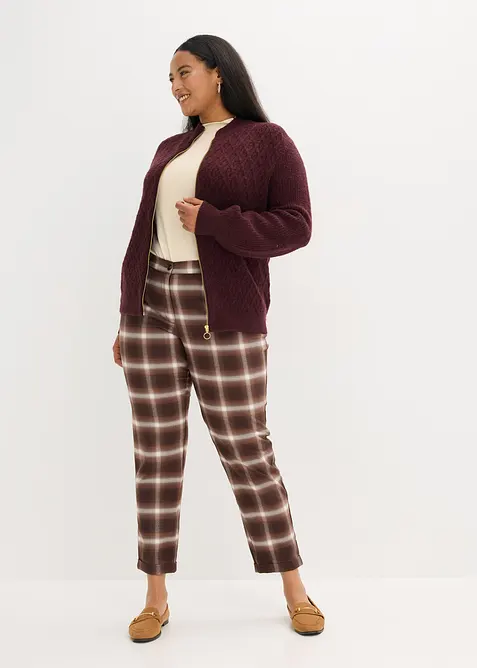 Bukse med rutemønster og oppbrett, bonprix