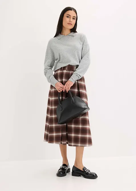 Finstrikket genser med viskose, bonprix