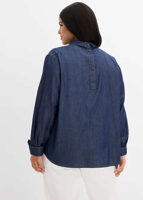 Denimbluse med brede mansjetter, bonprix