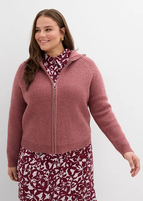 Cardigan med hette, bonprix