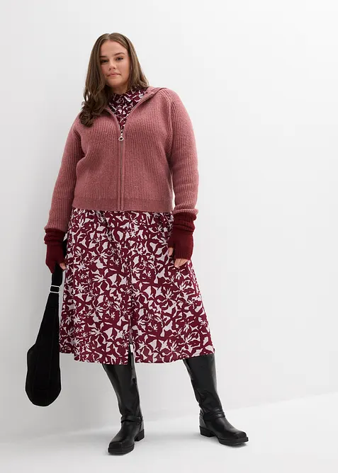 Cardigan med hette, bonprix