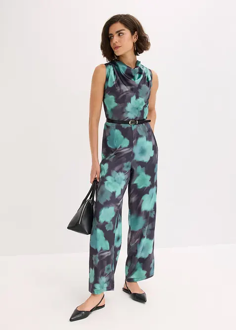 Jumpsuit i lett sateng, bonprix