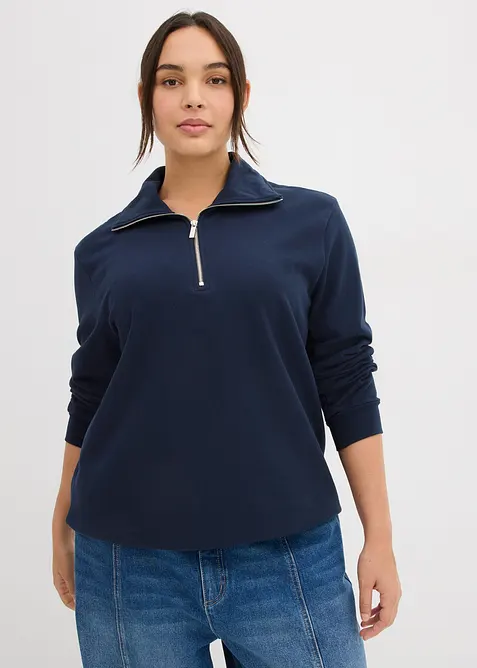 Oversized sweatshirt med glidelås, bonprix