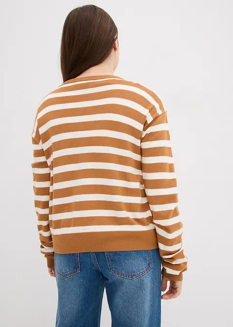 Finstrikket jakke i myk viskosemiks, bonprix