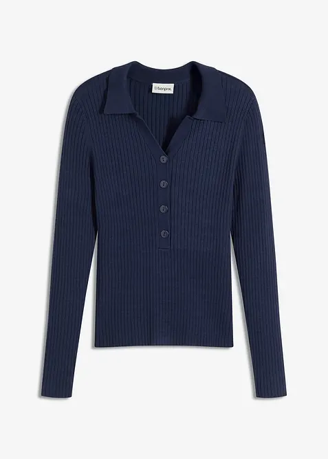 Finstrikket genser i myk viskosemiks, bonprix