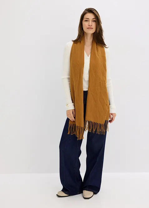 Finstrikket genser i myk viskosemiks, bonprix