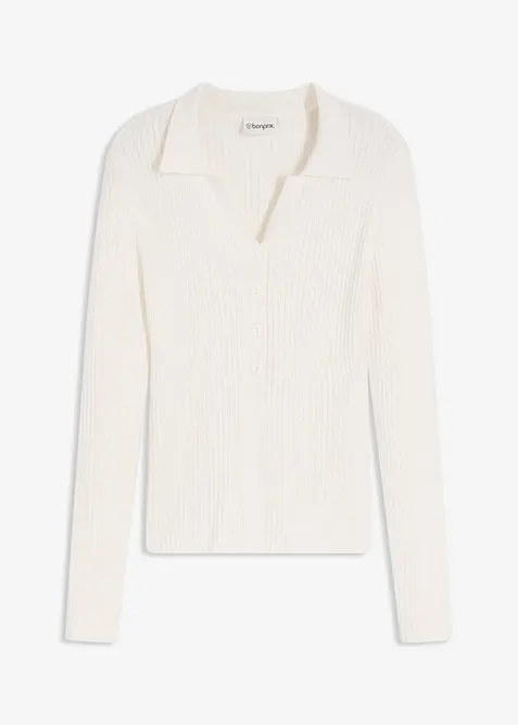 Finstrikket genser i myk viskosemiks, bonprix