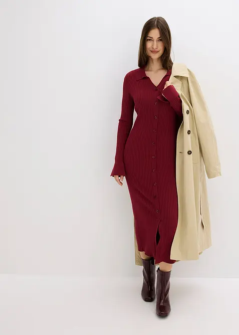 Strikket kjole i myk viskosemiks, bonprix