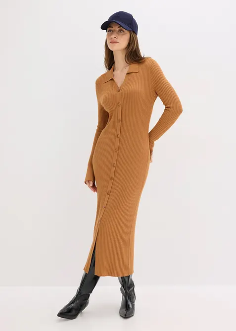 Strikket kjole i myk viskosemiks, bonprix