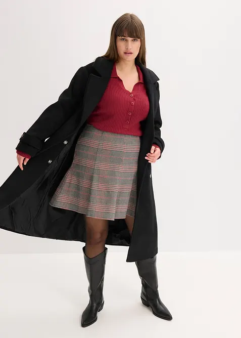 Finstrikket genser i myk viskosemiks, bonprix