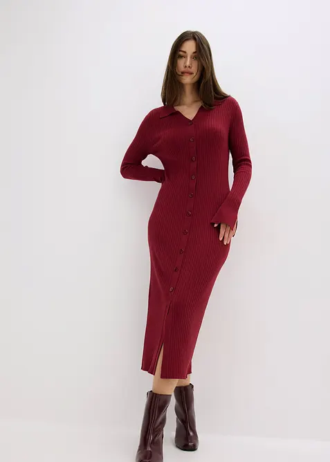 Strikket kjole i myk viskosemiks, bonprix