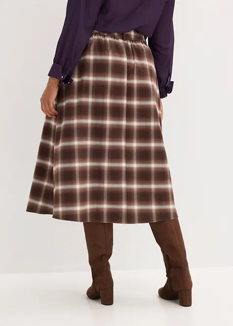 Foldeskj&oslash;rt med belte og rutem&oslash;nster (2-delt sett), bonprix