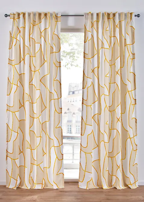 Gardin med grafisk mønster (1-pack), bonprix