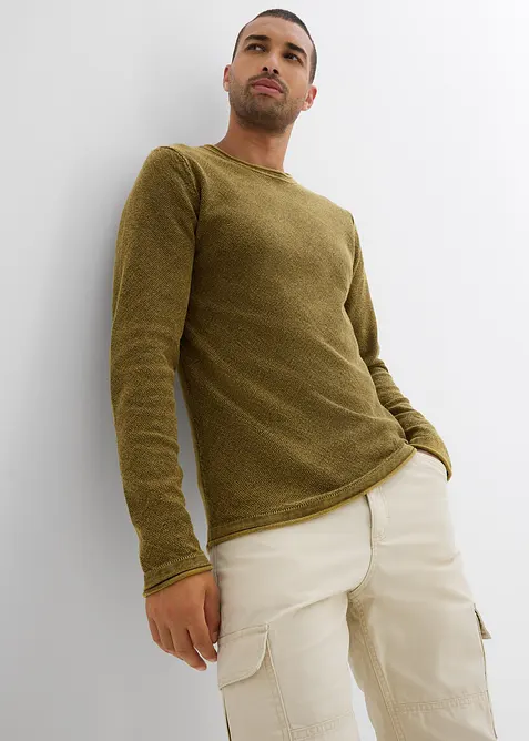 Genser i vasket stil, Slim Fit, bonprix