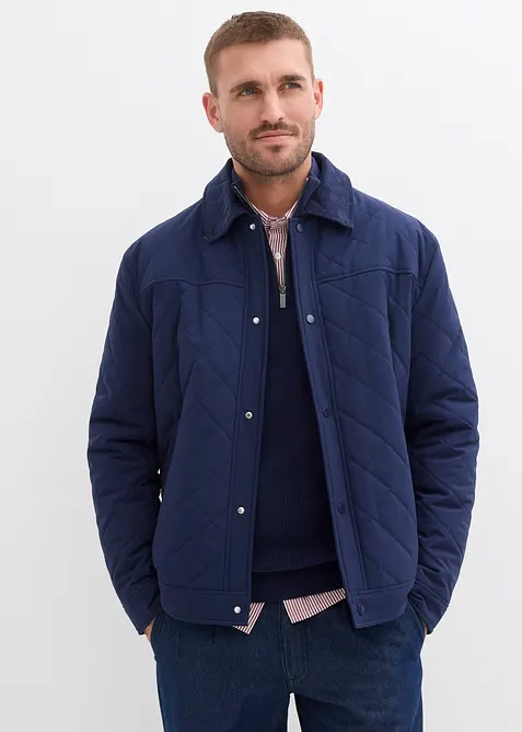 Vattert jakke med kordfløyelskrage, bonprix