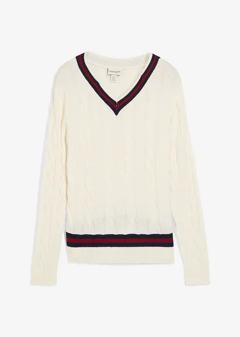 Finstrikket genser med kasjmir, bonprix