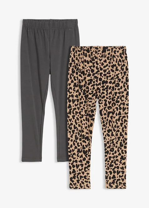 Leggings i av elastisk, økologisk bomull (2-pack), bonprix