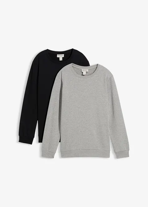 Sweatshirt i 100% økologisk bomull (2-pack), bonprix
