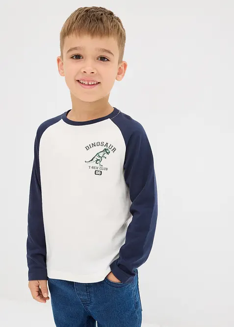 Topp i 100% økologisk bomull med lange raglanermer, bonprix