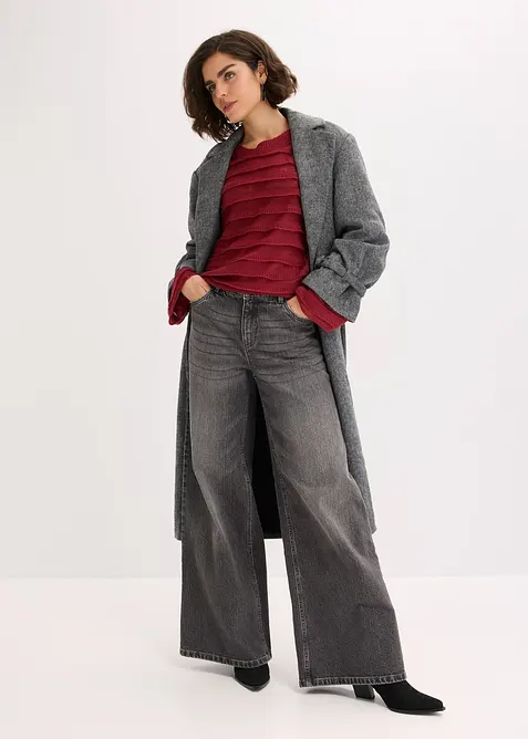 Oversized genser, semitransparent, bonprix