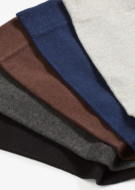 Sokker med kanter som ikke trykker og &oslash;kologisk bomull (5-pack), bonprix