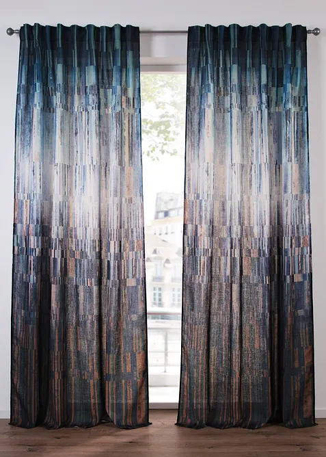 Gardin med grafisk m&oslash;nster (1-pack), bonprix