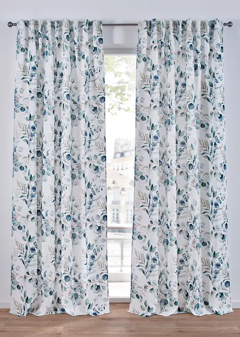 Gardin med bladmønster (1-pack), bonprix