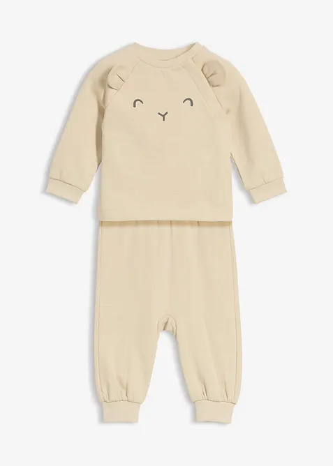 Myk sweatshirt og bukse med økologisk bomull (2-delt sett), bonprix
