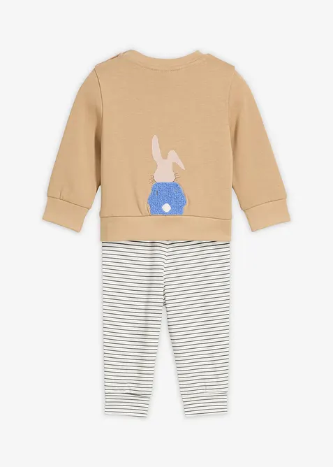 Langermet topp og joggebukse i 100% økologisk bomull (2-delt sett), bonprix