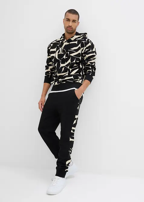 Joggebukse i 100% økologisk bomull med innfelling, bonprix