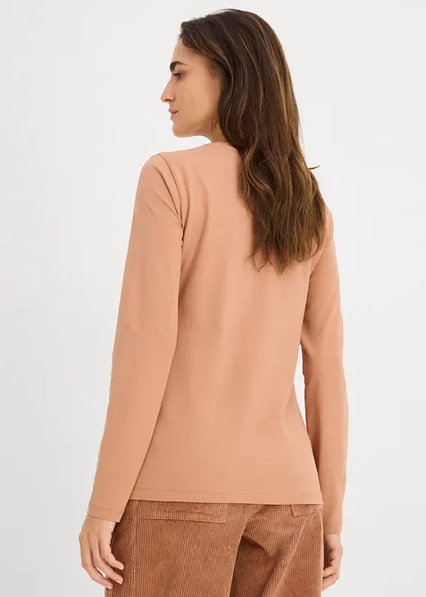 Langermet topp med &oslash;kologisk bomull (2-pack), bonprix