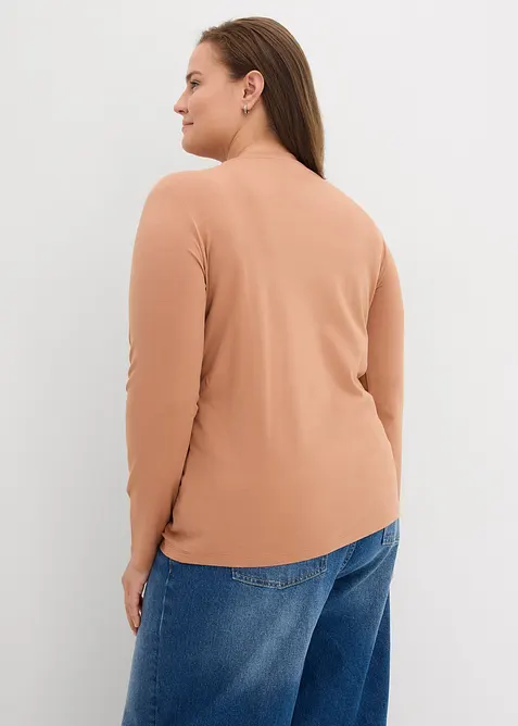 Langermet Slim Fit-topp med &oslash;kologisk bomull (2-pack), bonprix